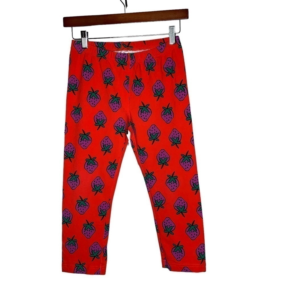 Hanna Andersson Girls Strawberry Crop Leggings Size 14/16 Red Summer